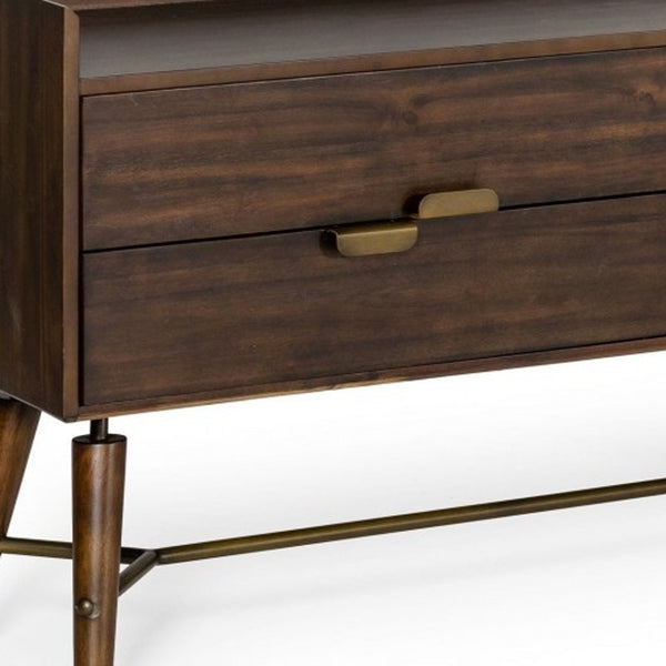 Homeroots 63" Brown Solid Wood Four Drawer Double Dresser  Solid Wood 473102