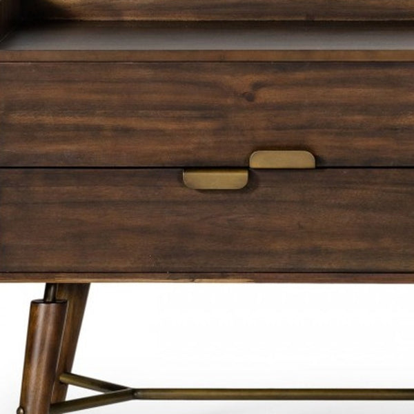 Homeroots 63" Brown Solid Wood Four Drawer Double Dresser  Solid Wood 473102