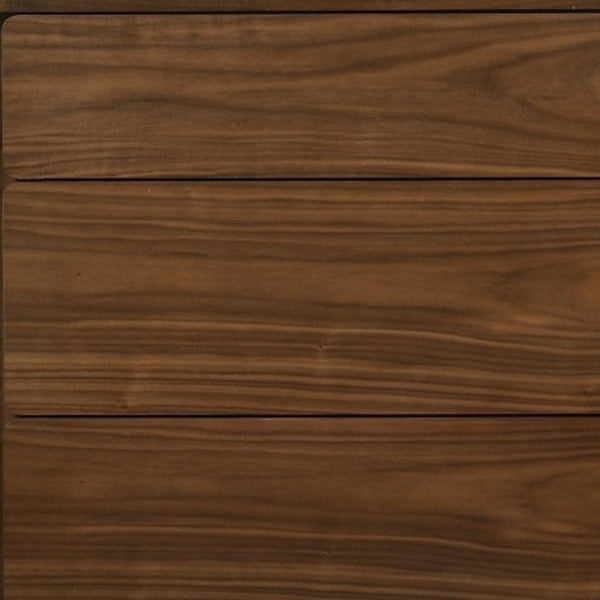 Homeroots 59" Walnut Solid Wood Six Drawer Double Dresser  Solid Wood 473103