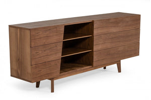 HomeRoots Vintage Walnut Veneer Six Drawer Dresser – Mid-Century Charm with Versatile Storage & Timeless Design 473107
