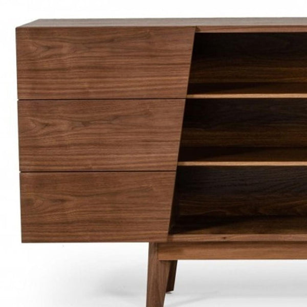 HomeRoots Vintage Walnut Veneer Six Drawer Dresser – Mid-Century Charm with Versatile Storage & Timeless Design 473107