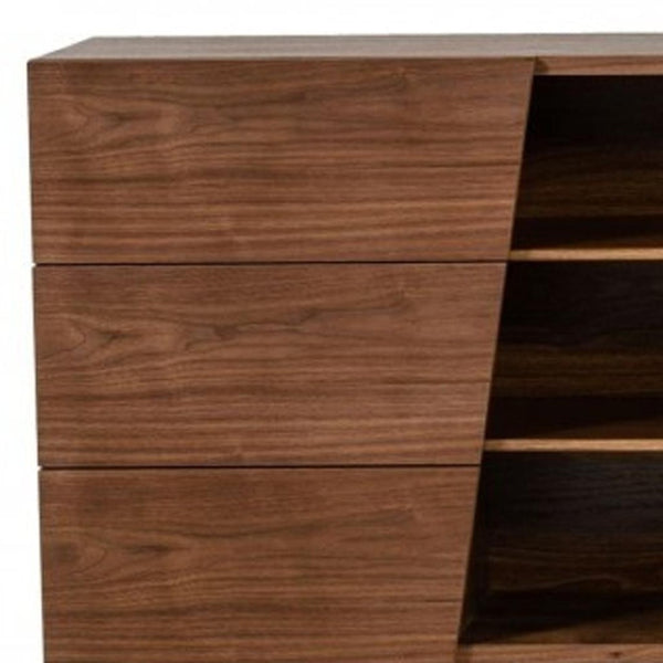 HomeRoots Vintage Walnut Veneer Six Drawer Dresser – Mid-Century Charm with Versatile Storage & Timeless Design 473107