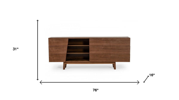 HomeRoots Vintage Walnut Veneer Six Drawer Dresser – Mid-Century Charm with Versatile Storage & Timeless Design 473107