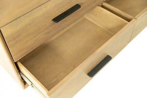 Homeroots 53" Walnut Solid Wood Six Drawer Double Dresser  Solid Wood 473109