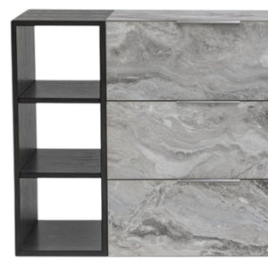 HomeRoots 35" Grey Manufactured Wood Five Drawer Chest - Sleek Storage Solution for Modern Bedrooms & Spaces 6 473112