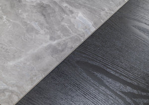 Homeroots 63" Grey Faux Marble And Black Wood Six Drawer Double Dresser  Manufactured Wood 473112