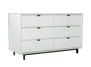 Homeroots 51" White Manufactured Wood Six Drawer Double Dresser  Manufactured Wood 473118
