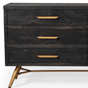 Homeroots 63" Dark Brown Solid Wood Six Drawer Double Dresser  Solid Wood 473119