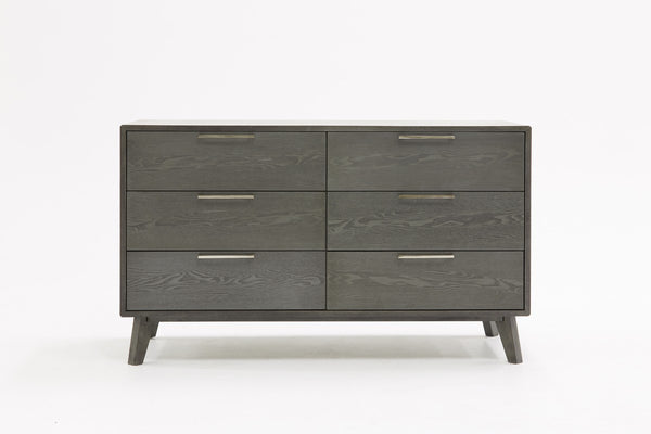 Homeroots 51" Grey Wash Solid Wood Six Drawer Double Dresser  Solid Wood 473120