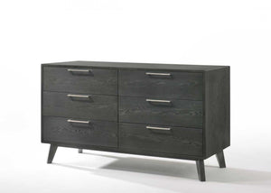 Homeroots 51" Grey Wash Solid Wood Six Drawer Double Dresser  Solid Wood 473120
