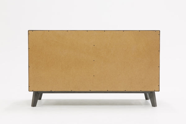 Homeroots 51" Grey Wash Solid Wood Six Drawer Double Dresser  Solid Wood 473120