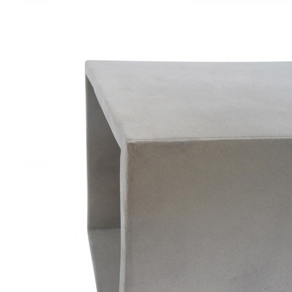 Homeroots Minimalist Dark Gray Concrete Open Cube End Or Side Table   473139