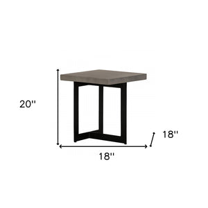 Homeroots Asymmetric Metal And Concrete End Table   473143