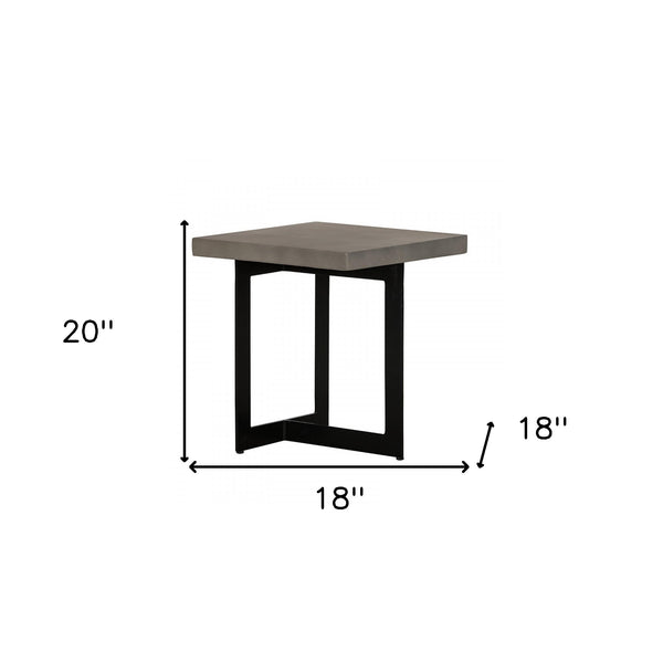 Homeroots Asymmetric Metal And Concrete End Table   473143