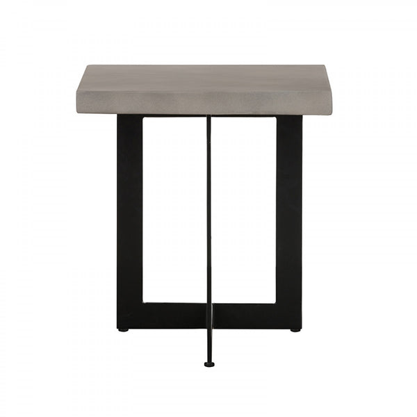 Homeroots Asymmetric Metal And Concrete End Table   473143