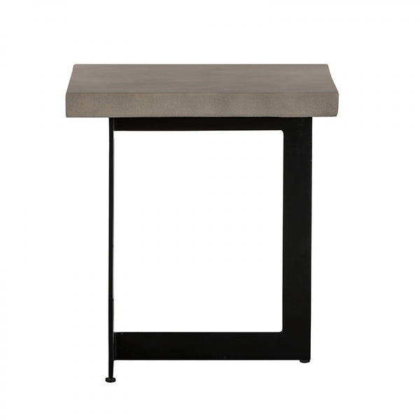 Homeroots Asymmetric Metal And Concrete End Table   473143