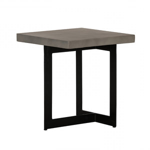 Homeroots Asymmetric Metal And Concrete End Table   473143