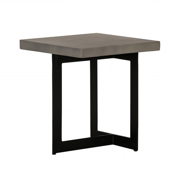 Homeroots Asymmetric Metal And Concrete End Table   473143