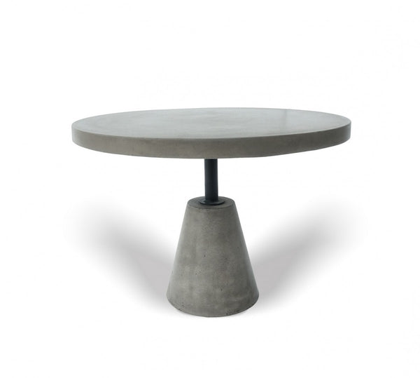 Homeroots Mod Gray Concrete And Black Metal Pedestal End Table   473144