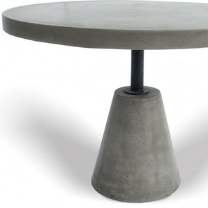Homeroots Mod Gray Concrete And Black Metal Pedestal End Table   473144