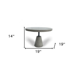 Homeroots Mod Gray Concrete And Black Metal Pedestal End Table   473144