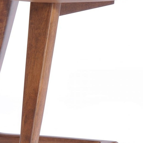 Homeroots Mod Walnut Wood Asymmetric End Table   473149