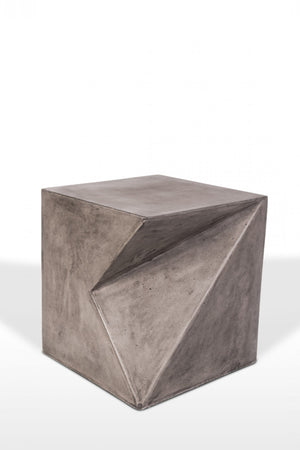 Homeroots Asymmetric Dark Gray Concrete Cubed Stool   473151