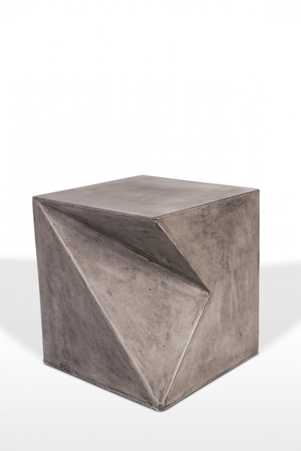 Homeroots Asymmetric Dark Gray Concrete Cubed Stool   473151