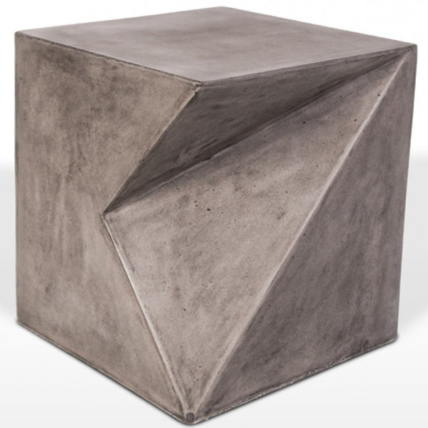 Homeroots Asymmetric Dark Gray Concrete Cubed Stool   473151