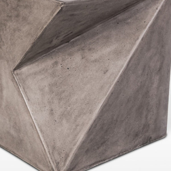Homeroots Asymmetric Dark Gray Concrete Cubed Stool   473151