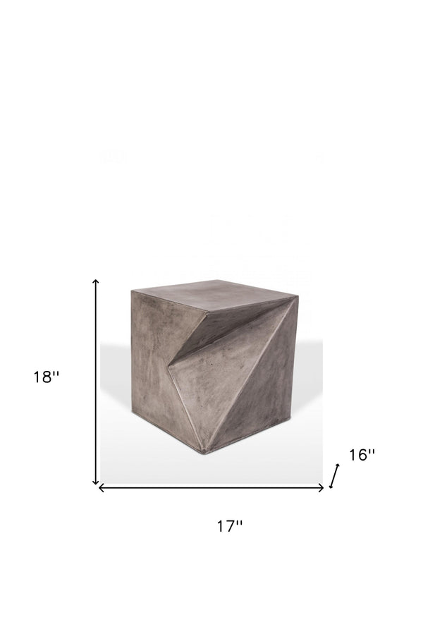 Homeroots Asymmetric Dark Gray Concrete Cubed Stool   473151