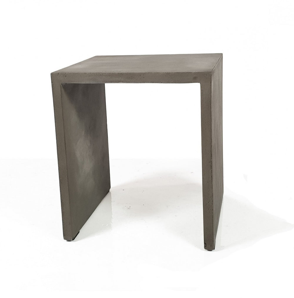 Homeroots Minimalist Dark Gray Concrete Silhouette End Or Side Table   473154