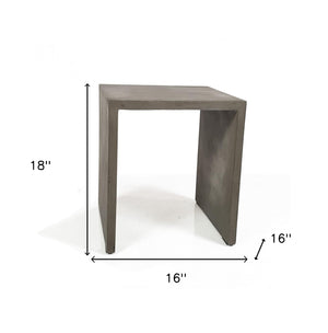 Homeroots Minimalist Dark Gray Concrete Silhouette End Or Side Table   473154