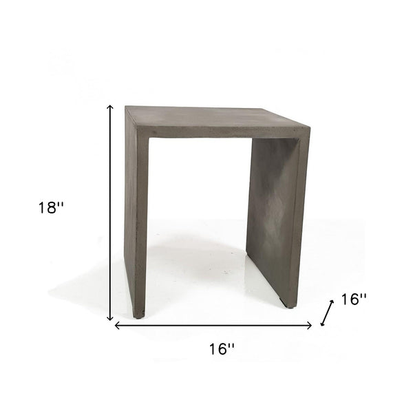 Homeroots Minimalist Dark Gray Concrete Silhouette End Or Side Table   473154