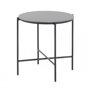 Homeroots Modern Industrial Black Round Ceramic Side Table   473158