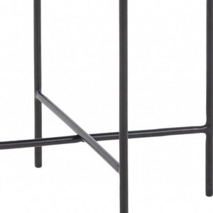 Homeroots Modern Industrial Black Round Ceramic Side Table   473158