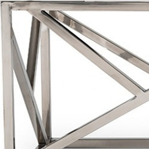 Homeroots 48" White And Silver Tufted Faux Leather Upholstered Bench   473162