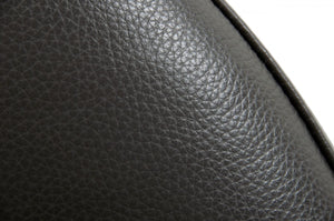 Homeroots 30" Gray Faux Leather And Black Ottoman   473167