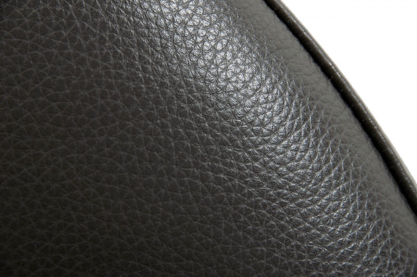 Homeroots 30" Gray Faux Leather And Black Ottoman   473167