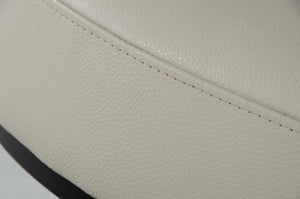 Homeroots 30" Light Gray Faux Leather And Black Ottoman   473168