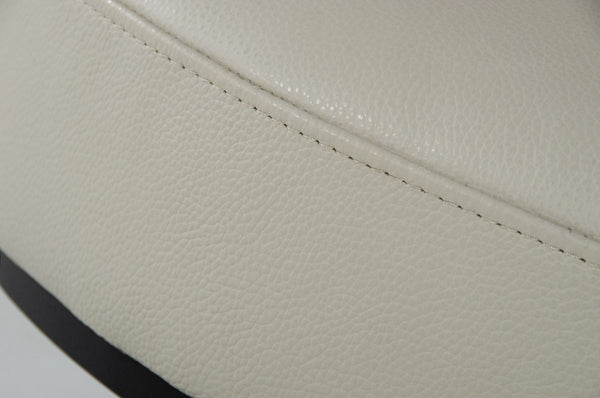 Homeroots 30" Light Gray Faux Leather And Black Ottoman   473168