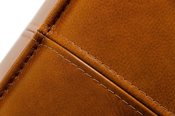 Homeroots 37" Camel Faux Leather Ottoman   473169