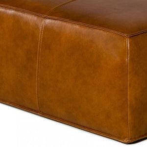 Homeroots 37" Camel Faux Leather Ottoman   473169