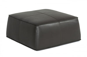 Homeroots 37" Slate Gray Faux Leather Cocktail Ottoman   473170