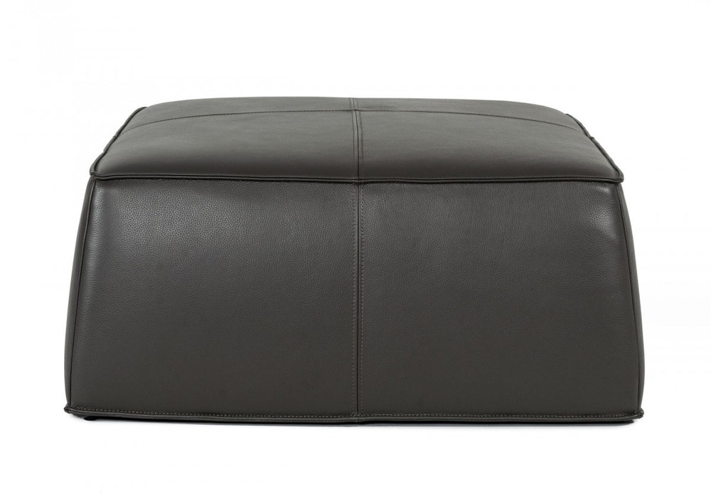 Homeroots 37" Slate Gray Faux Leather Cocktail Ottoman   473170