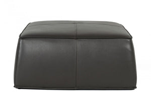 Homeroots 37" Slate Gray Faux Leather Cocktail Ottoman   473170