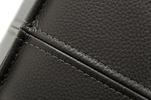 Homeroots 37" Slate Gray Faux Leather Cocktail Ottoman   473170