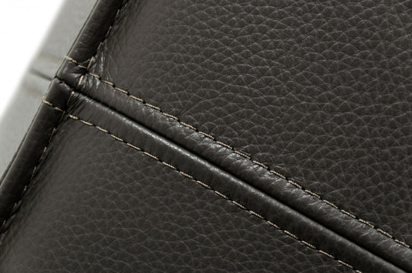 Homeroots 37" Slate Gray Faux Leather Cocktail Ottoman   473170