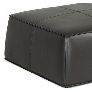 Homeroots 37" Slate Gray Faux Leather Cocktail Ottoman   473170