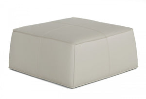 Homeroots 37" Light Gray Faux Leather Cocktail Ottoman   473171